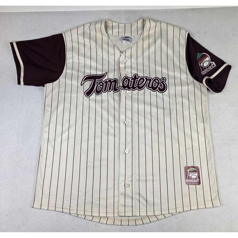 Tomateros Culiacán Baseball Stitched Jersey Pinstripe White Maroon Mens 3XL